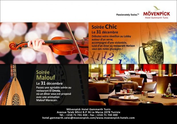 Soirée Réveillon 2015 - Mövenpick Hotel Gammarth Tunis Soirée Réveillon 2015 - Mövenpick Hotel Gammarth Tunis