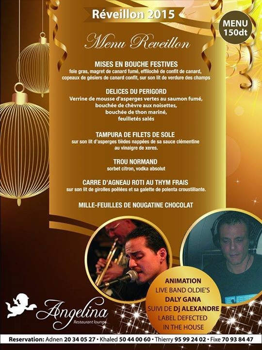 Soirée Réveillon 2015 - Angelina La Soukra Soirée Réveillon 2015 - Angelina La Soukra
